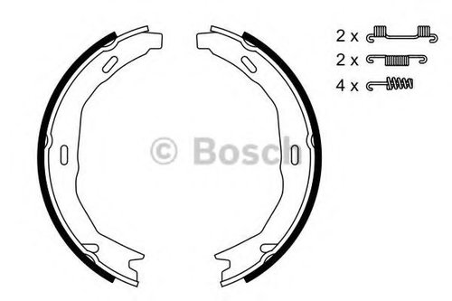 Set saboti frana, frana de mana MERCEDES C-CLASS (W204) (2007 - 2014) BOSCH 0 986 487 723 piesa NOUA