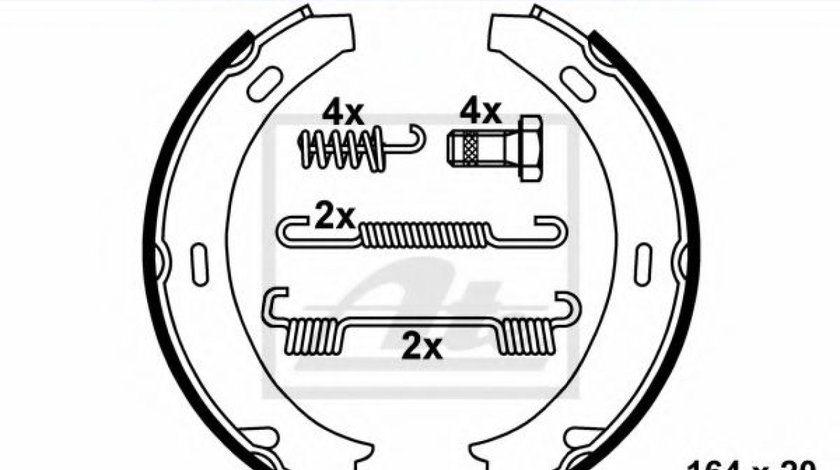 Set saboti frana, frana de mana MERCEDES C-CLASS (W202) (1993 - 2000) ATE 03.0137-0170.2 piesa NOUA