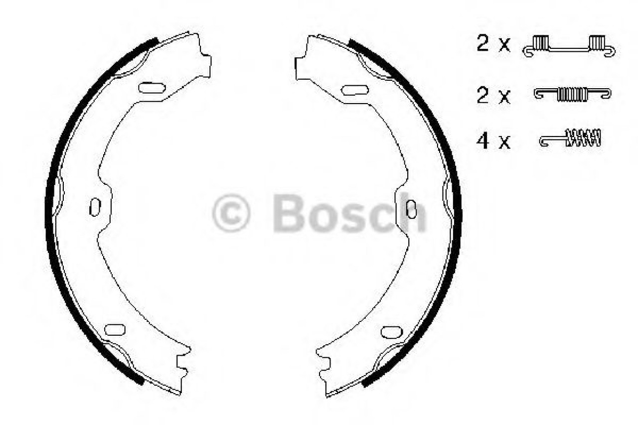 Set saboti frana, frana de mana MERCEDES E-CLASS T-Model (S211) (2003 - 2009) BOSCH 0 986 487 666 piesa NOUA