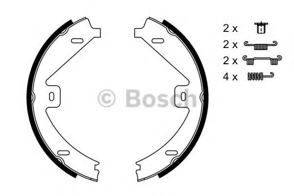 Set saboti frana, frana de mana MERCEDES E-CLASS T-Model (S212) (2009 - 2016) BOSCH 0 986 487 752 piesa NOUA