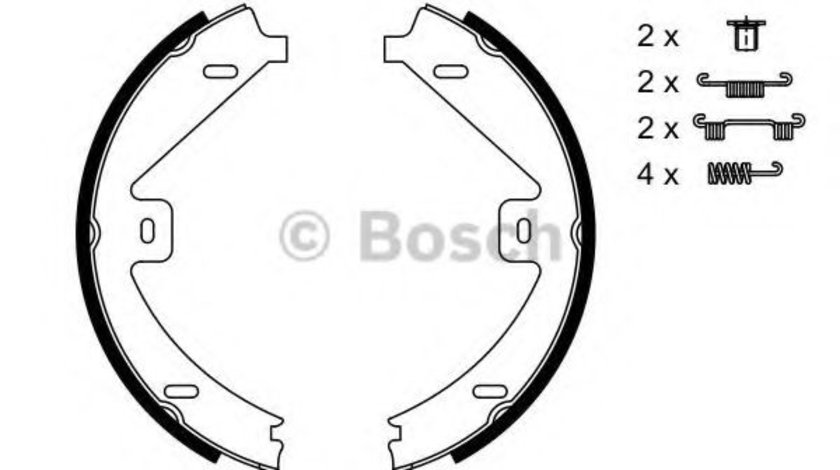 Set saboti frana, frana de mana MERCEDES E-CLASS (W212) (2009 - 2016) BOSCH 0 986 487 752 piesa NOUA