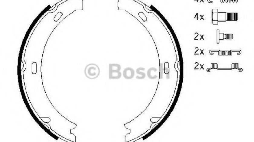 Set saboti frana, frana de mana MERCEDES E-CLASS Combi (S210) (1996 - 2003) BOSCH 0 986 487 584 piesa NOUA