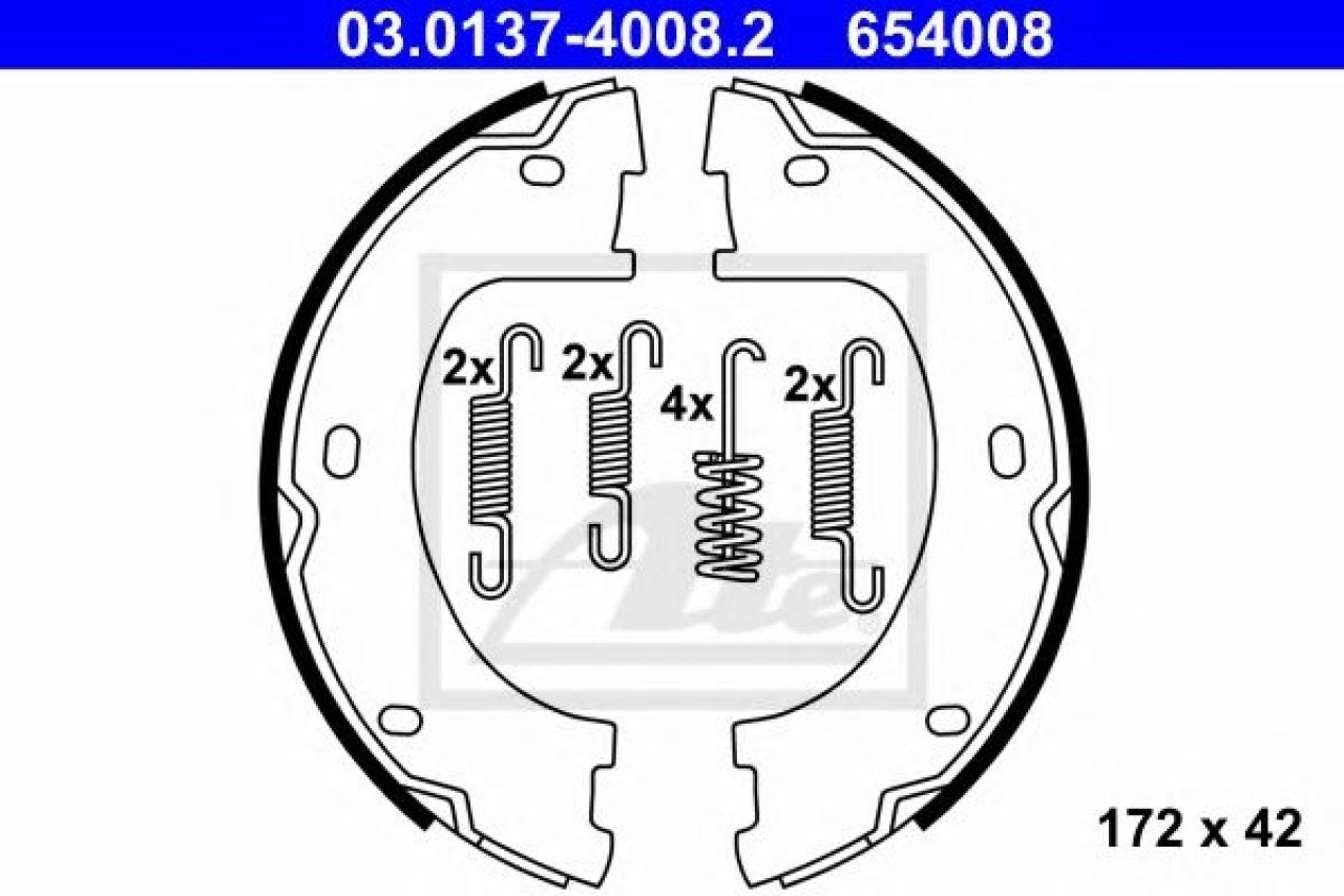 Set saboti frana, frana de mana MERCEDES SPRINTER 5-t caroserie (906) (2006 - 2016) ATE 03.0137-4008.2 piesa NOUA