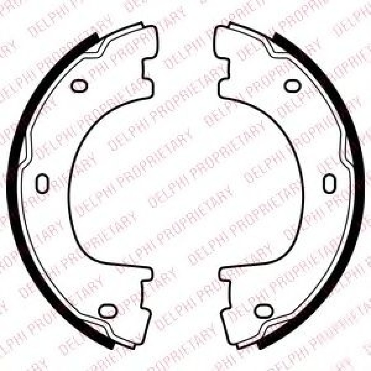 Set saboti frana, frana de mana MERCEDES SPRINTER 3,5-t platou / sasiu (906) (2006 - 2016) DELPHI LS2054 piesa NOUA