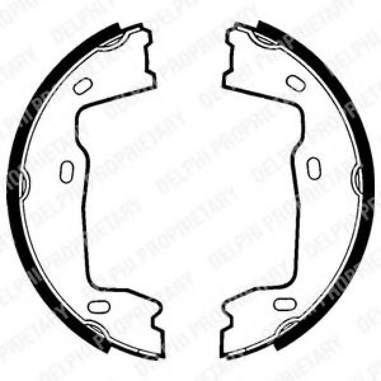 Set saboti frana, frana de mana OPEL ASTRA F Hatchback (53, 54, 58, 59) (1991 - 1998) DELPHI LS1381 piesa NOUA