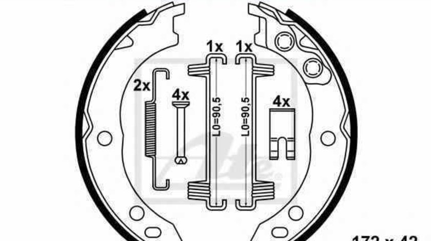 Set saboti frana frana de mana PEUGEOT BOXER platou / sasiu 244 ATE 03.0137-4002.2