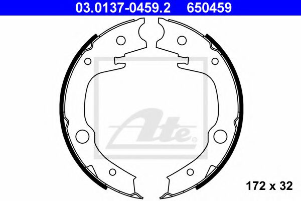 Set saboti frana, frana de mana TOYOTA AVENSIS (T25) (2003 - 2008) ATE 03.0137-0459.2 piesa NOUA