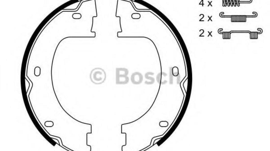 Set saboti frana, frana de mana VW CRAFTER 30-50 caroserie (2E) (2006 - 2016) BOSCH 0 986 487 751 piesa NOUA