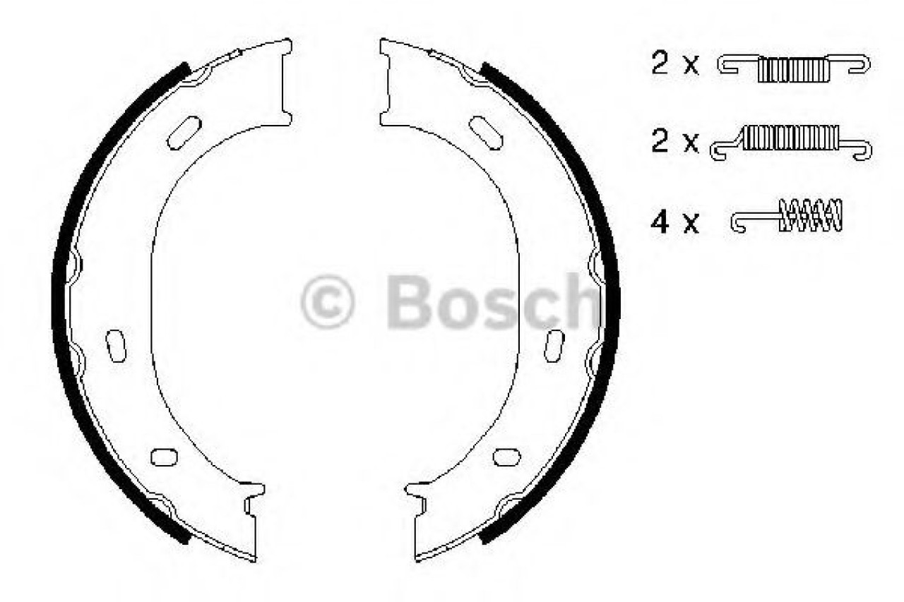 Set saboti frana, frana de mana VW LT II bus (2DB, 2DE, 2DK) (1996 - 2006) BOSCH 0 986 487 610 piesa NOUA