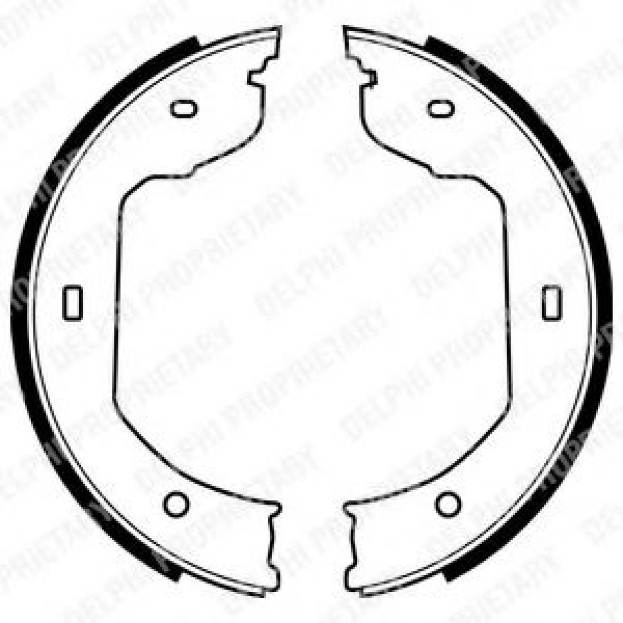 Set saboti frana, frana de mana VW MULTIVAN V (7HM, 7HN, 7HF, 7EF, 7EM, 7EN) (2003 - 2015) DELPHI LS1920 piesa NOUA