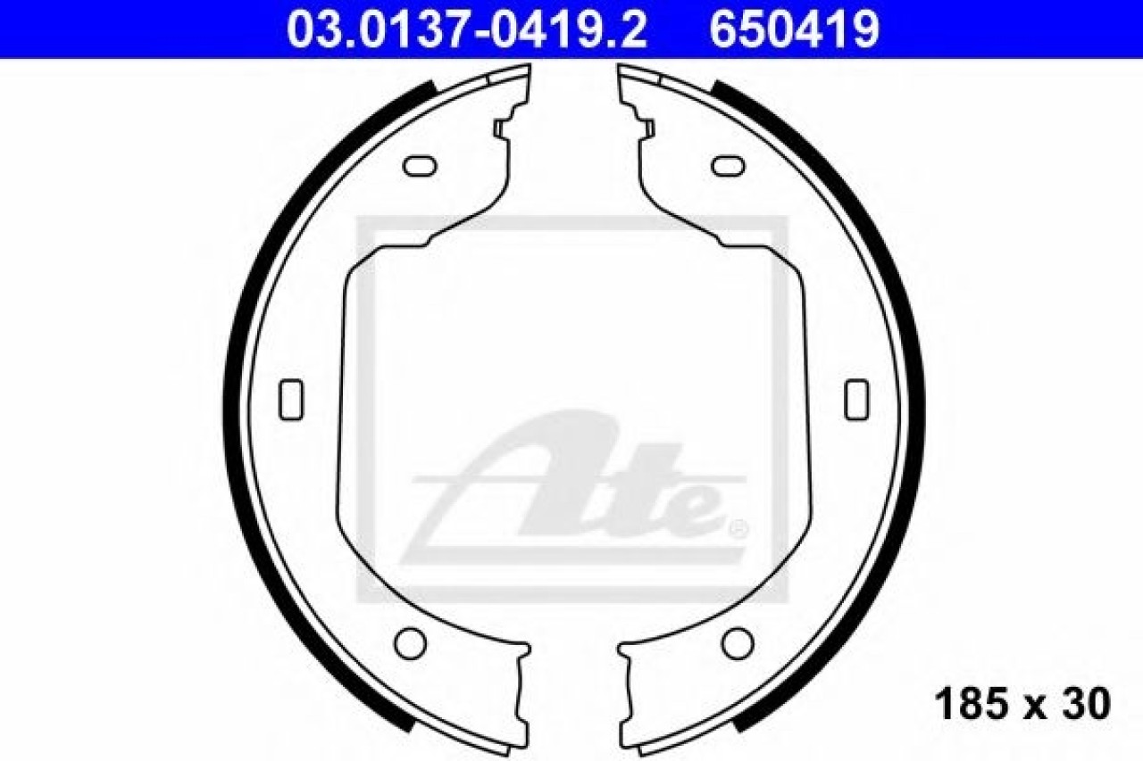 Set saboti frana, frana de mana VW TRANSPORTER V caroserie (7HA, 7HH, 7EA, 7EH) (2003 - 2016) ATE 03.0137-0419.2 piesa NOUA
