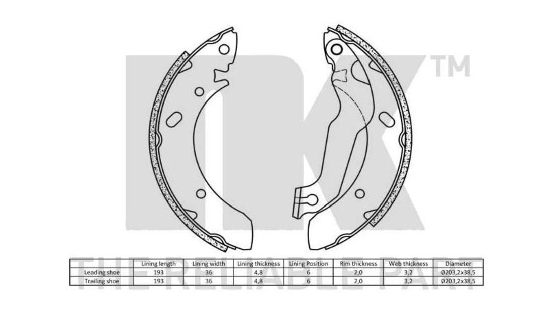 Set saboti frana Hyundai ELANTRA limuzina (XD) 2000-2006 #2 03013703692