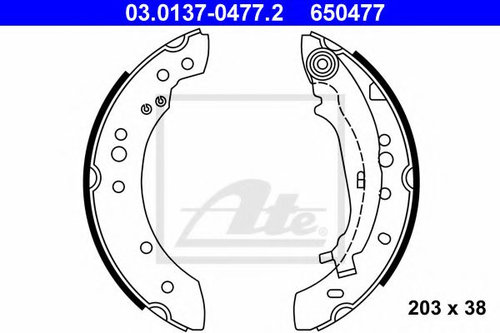 Set saboti frana MITSUBISHI COLT VI (Z3, Z2) (2002 - 2012) ATE 03.0137-0477.2 piesa NOUA