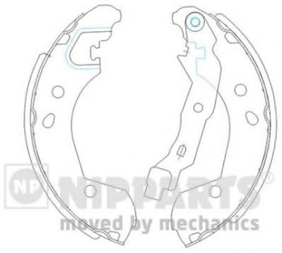 Set saboti frana NISSAN MICRA III (K12) (2003 - 2010) NIPPARTS J3501055 piesa NOUA