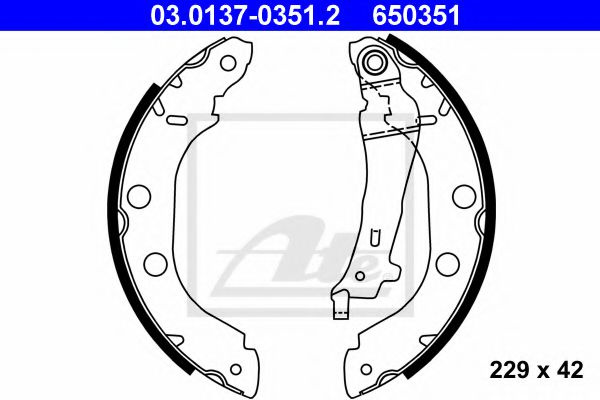 Set saboti frana NISSAN PRIMERA (P11) (1996 - 2001) ATE 03.0137-0351.2 piesa NOUA