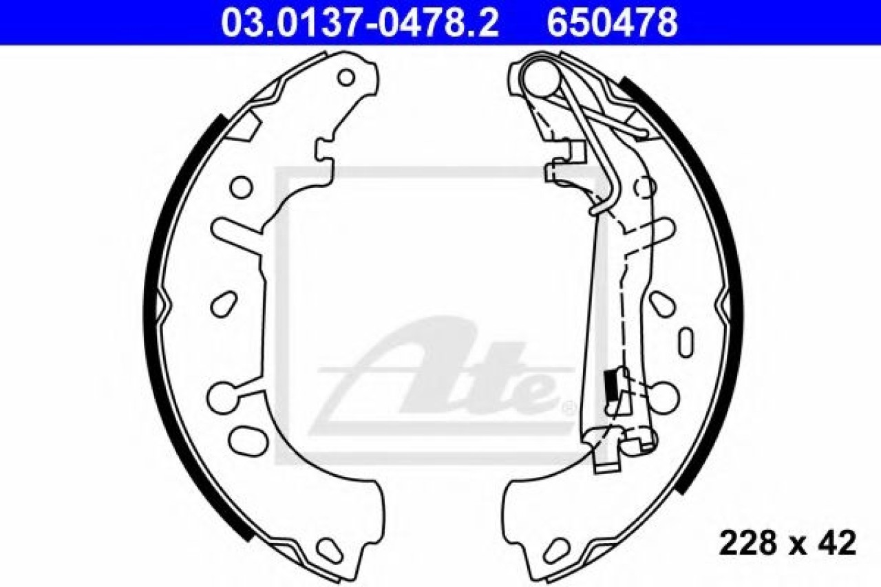Set saboti frana OPEL ADAM (2012 - 2016) ATE 03.0137-0478.2 piesa NOUA