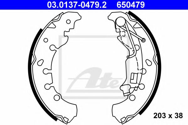 Set saboti frana OPEL ADAM (2012 - 2016) ATE 03.0137-0479.2 piesa NOUA
