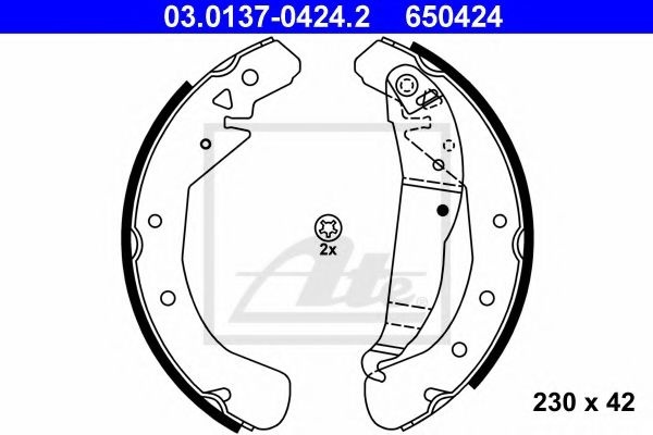Set saboti frana OPEL ASTRA G Limuzina (F69) (1998 - 2009) ATE 03.0137-0424.2 piesa NOUA