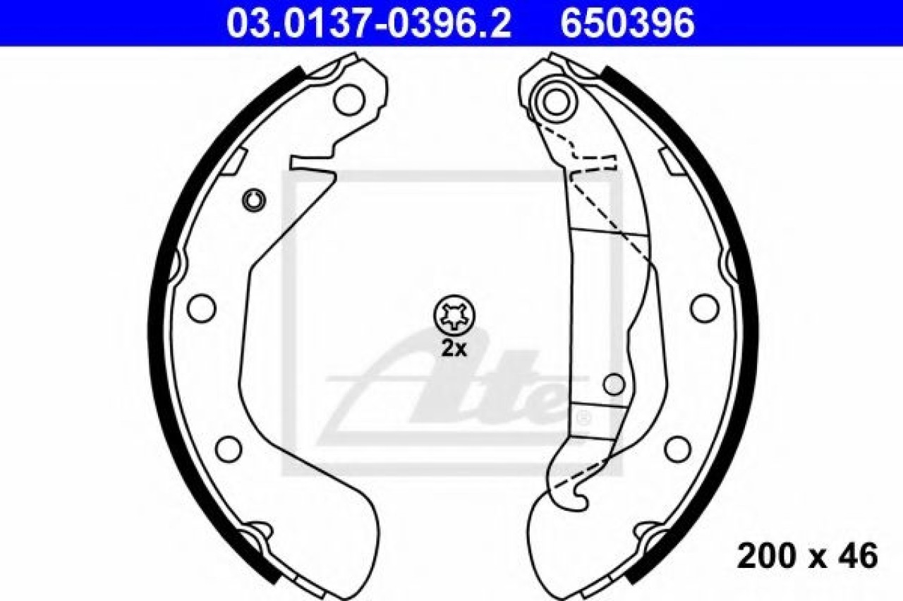 Set saboti frana OPEL TIGRA TwinTop (2004 - 2016) ATE 03.0137-0396.2 piesa NOUA
