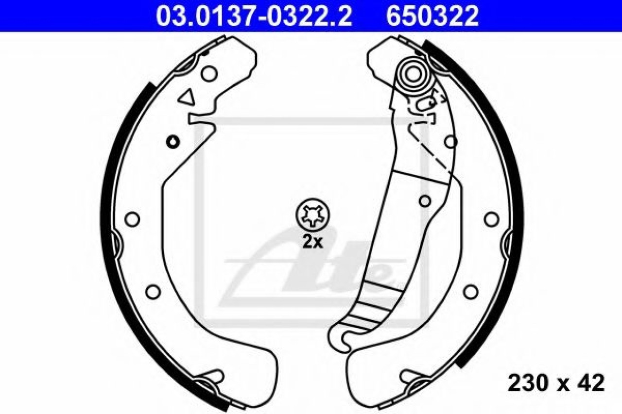Set saboti frana OPEL VECTRA B (36) (1995 - 2002) ATE 03.0137-0322.2 piesa NOUA