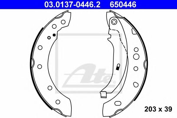 Set saboti frana PEUGEOT 206 Hatchback (2A/C) (1998 - 2016) ATE 03.0137-0446.2 piesa NOUA