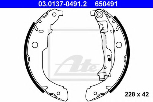 Set saboti frana PEUGEOT 207 SW (WK) (2007 - 2016) ATE 03.0137-0491.2 piesa NOUA