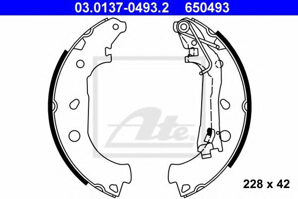 Set saboti frana PEUGEOT BIPPER Tepee (2008 - 2016) ATE 03.0137-0493.2 piesa NOUA