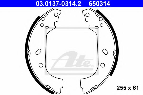 Set saboti frana PEUGEOT EXPERT (224) (1995 - 2016) ATE 03.0137-0314.2 piesa NOUA