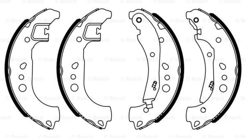 Set saboti frana puntea spate (0986487959 BOSCH) AUDI,SEAT,SKODA,VW