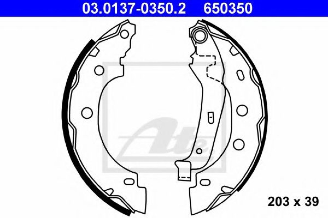Set saboti frana RENAULT KANGOO (KC0/1) (1997 - 2007) ATE 03.0137-0350.2 piesa NOUA