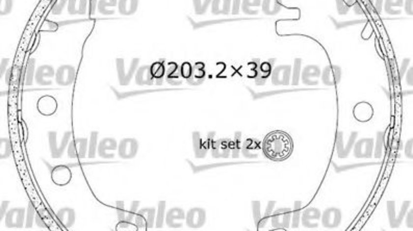 Set saboti frana RENAULT MEGANE I (BA0/1) (1995 - 2004) VALEO 554757 piesa NOUA