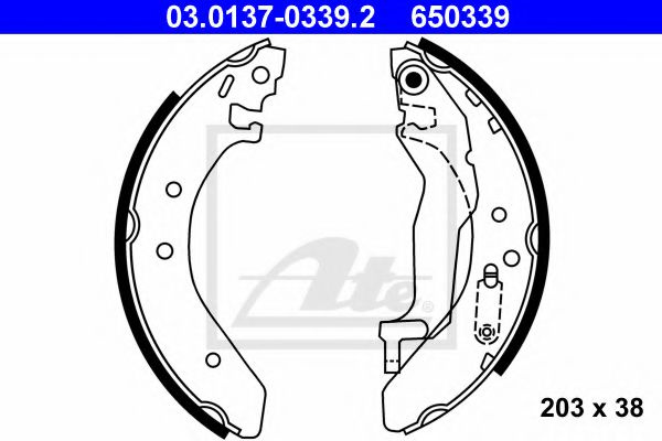 Set saboti frana ROVER 25 (RF) (1999 - 2005) ATE 03.0137-0339.2 piesa NOUA