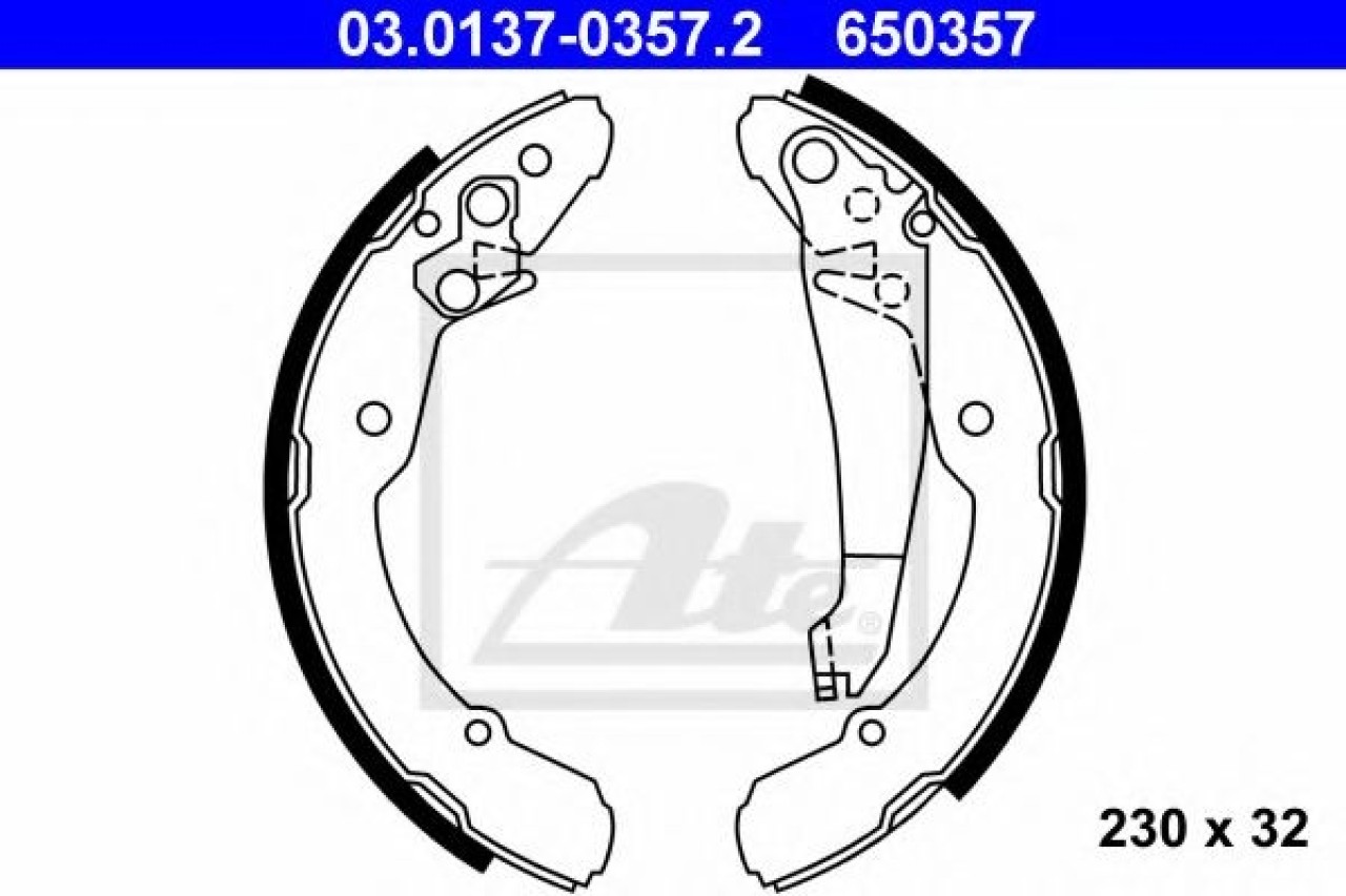 Set saboti frana SEAT INCA (6K9) (1995 - 2003) ATE 03.0137-0357.2 piesa NOUA