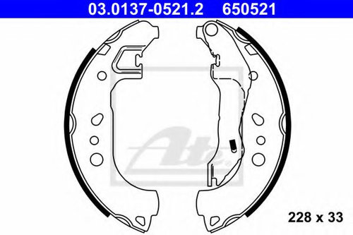 Set saboti frana SKODA ROOMSTER (5J) (2006 - 2015) ATE 03.0137-0521.2 piesa NOUA