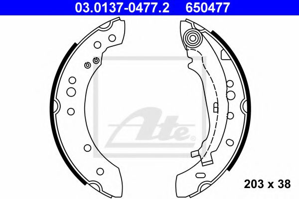 Set saboti frana SMART FORFOUR (454) (2004 - 2006) ATE 03.0137-0477.2 piesa NOUA