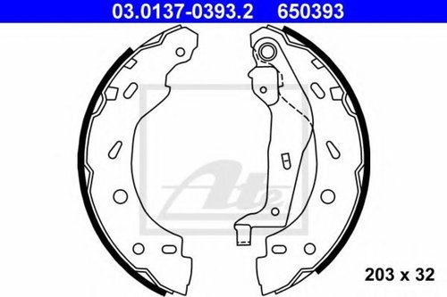 Set saboti frana SMART FORTWO Cupe (450) (2004 - 2007) ATE 03.0137-0393.2 piesa NOUA