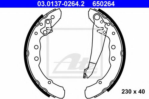 Set saboti frana VW CADDY II Combi (9K9B) (1995 - 2004) ATE 03.0137-0264.2 piesa NOUA