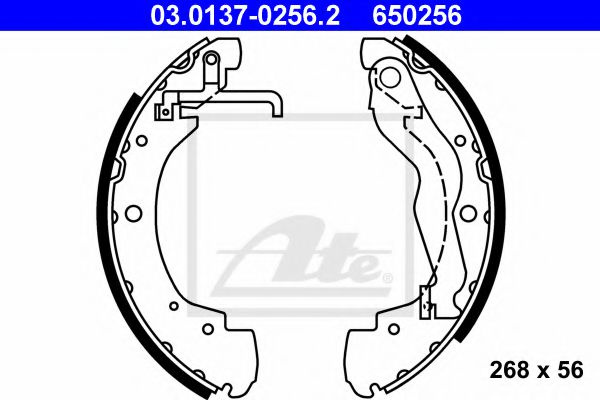 Set saboti frana VW TRANSPORTER IV bus (70XB, 70XC, 7DB, 7DW, 7DK) (1990 - 2003) ATE 03.0137-0256.2 piesa NOUA