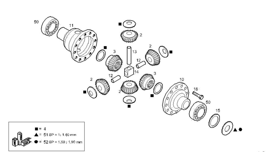 Set saibe diferential punte spate Iveco Daily III (poz.4) IVECO OE 7175261