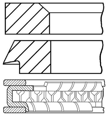 Set segmenti piston (0844690500 GOETZE ENGINE) CHRYSLER (BBDC),HYUNDAI,HYUNDAI (BEIJING),JEEP,KIA,KI...