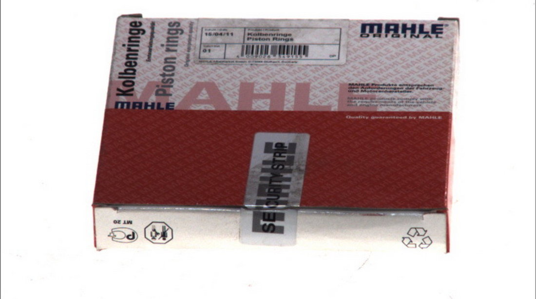 Set segmenti piston AUDI A3 Sportback (8PA) MAHLE 030 74 N0