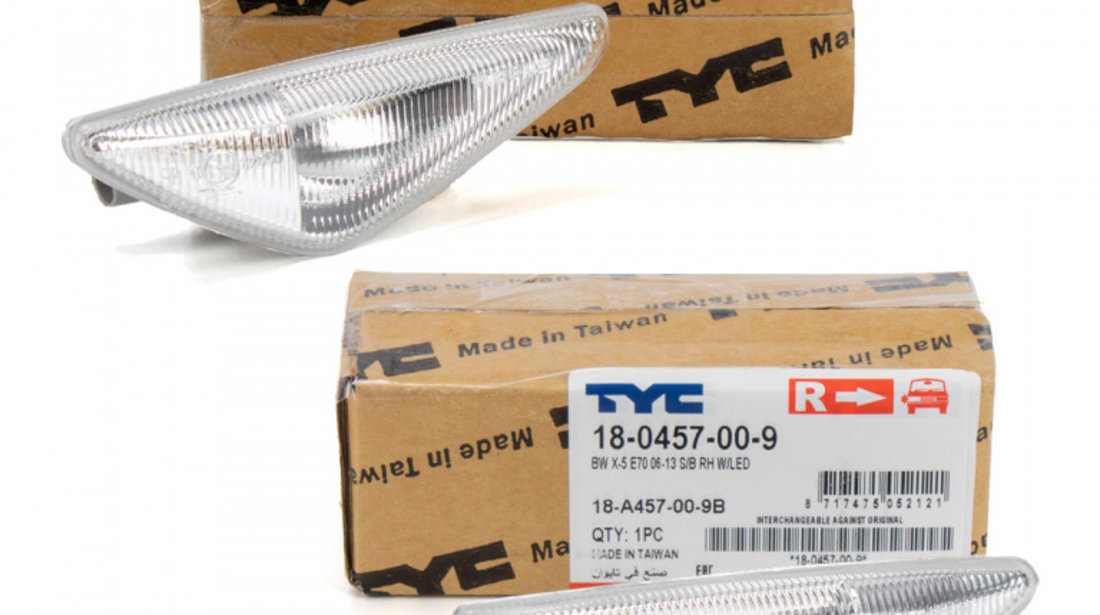 Set Semnalizari Aripa Dreapta + Stanga Tyc Bmw X5 E70 2006-2013 18-0457-00-9 + 18-0458-00-9