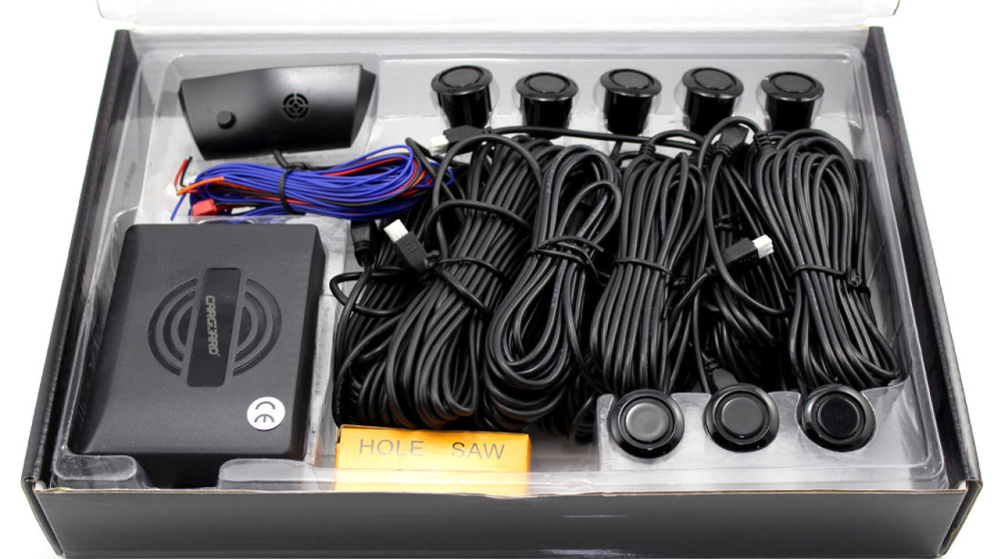 Set senzori de parcare cu afisaj si semnal acustic fata-spate cu 8 senzori Carguard SP005