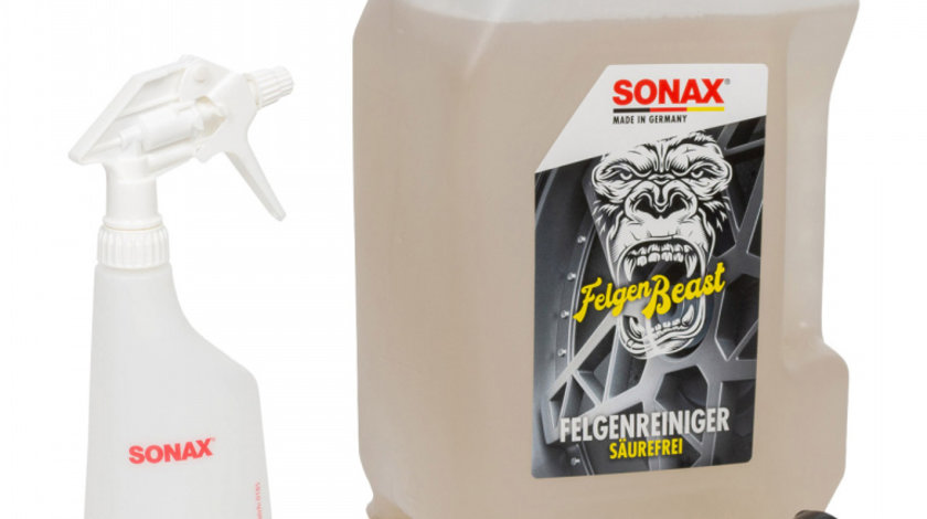 Set Sonax Solutie Curatat Jante Felgen Beast 5L 433500 + Sonax Flacon Cu Pulverizator 500ML 499700