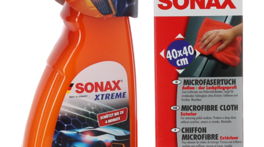 Set Sonax Xtreme Ceramic Spray Coating Ceara Lichida Cu Actiune Rapida 750ML 257400 + Sonax Laveta Pentru Suprafete Exterioare 40X40CM 416200