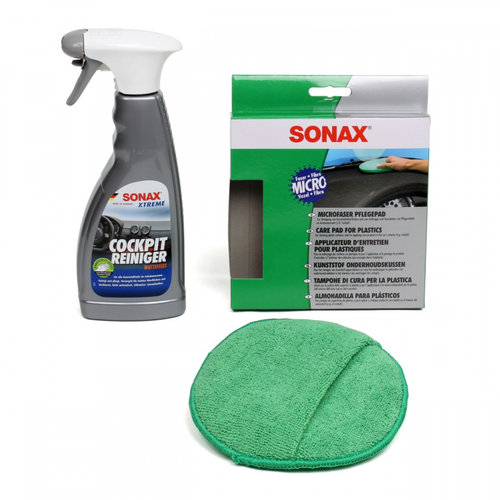 Set Sonax Xtreme Cockpit Cleaner Matt Finish Solutie Curatat Bord Efect Mat 500ML 283241 + Sonax Bur...