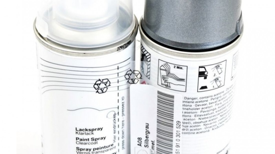Set Spray Vopsea + Lac Oe Bmw Silber Grau Metalizat A08 51910301529
