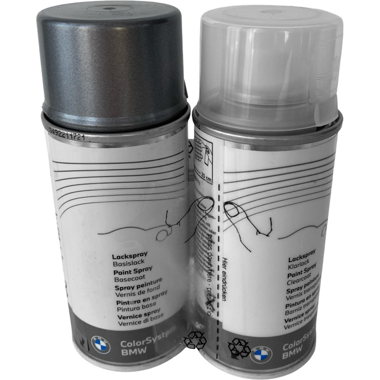 Set Spray Vopsea + Lac Oe Bmw Silber Grau Metalizat A08 2 X 150ML 51915A55B59