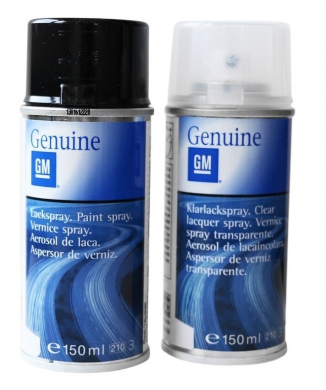 Set Spray Vopsea + Lac Oe Opel Saphirschwarz Negru 20R Z20R 150ML 9120286