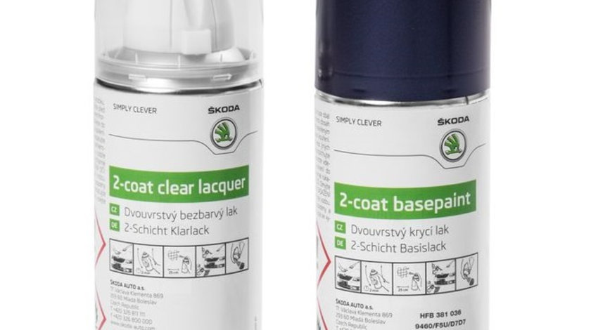 Set Spray Vopsea + Lac Oe Skoda Deep Blue 9460/F5U/D7D7 150ML HFB381036